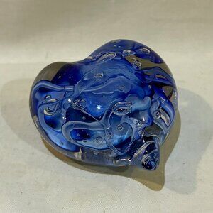 Nina & Stephen Thorp Freeform Glass Art Glass Heart Shaped Paperweight